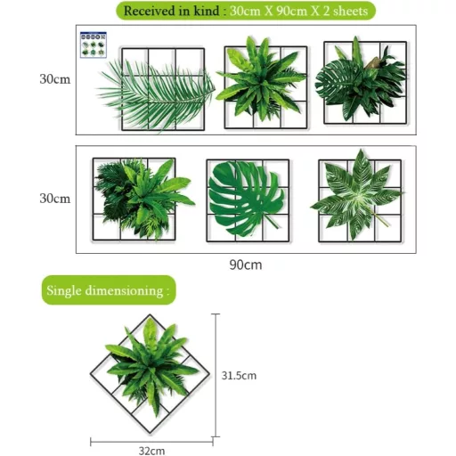 Set autocolante de perete Droomhuis - 6 buc. Imagini florale opace, independente, pentru bucătărie, living, cameră copii, baie - Herbarium modern St