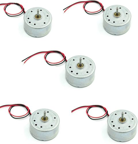 Leloo 5db Mini DC Motor 2mm - 1.5-6V Kefe Motor 1200 RPM - Mikro 300 Napelemes Motor Barkács Alkatrész DIY Projektekhez - Fém Ház