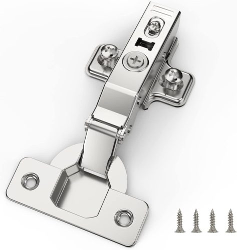 Furniware 2 db Sarokütköző Soft Close Zsanér - 110° Hidraulikus, Zajmentes Szekrényajtó Pánt CLIP-ON Szerelőlappal, Konyhabútor Ajtózsanér K