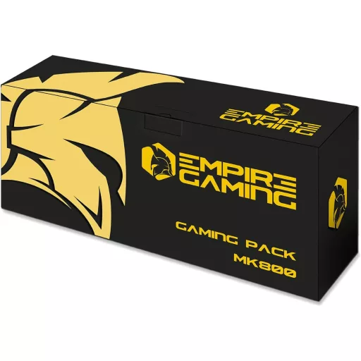 EMPIRE GAMING MK800 3 v 1 Herný Set - RGB Herná Klávesnica QWERTZ Nemecké Rozloženie, Ergonomická RGB Myš 2400 DPI, Podložka pod Myš PC PS4 PS5