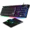 EMPIRE GAMING MK800 3 az 1-ben Gamer Szett - RGB Gamer Billentyűzet QWERTZ Német Kiosztás, Ergonomikus RGB Egér 2400 DPI, Egérpad PC PS4 PS5