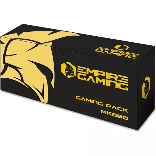 EMPIRE GAMING MK800 3 az 1-ben Gamer Szett - RGB Gamer Billentyűzet QWERTZ Német Kiosztás, Ergonomikus RGB Egér 2400 DPI, Egérpad PC PS4 PS5