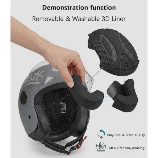 Westt Jet bukósisak ECE 22.06 - Könnyű motorkerékpár sisak férfiaknak és nőknek