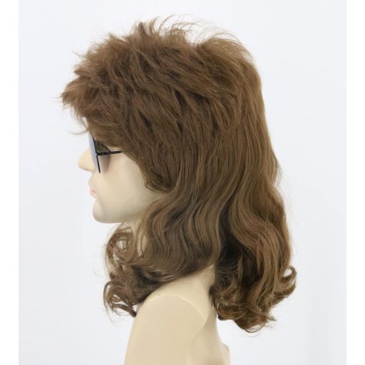 Topcosplay Parochňa Mullet v štýle 70./80. rokov - Hnedé Kučeravé Vlasy na Karneval, Halloween, Žiaruvzdorné Syntetické Vlákna, 58-62 cm