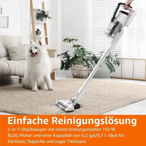 Amazon Basics 2in1 Vezeték Nélküli Porszívó 150W DC Motor Fehér-Fekete