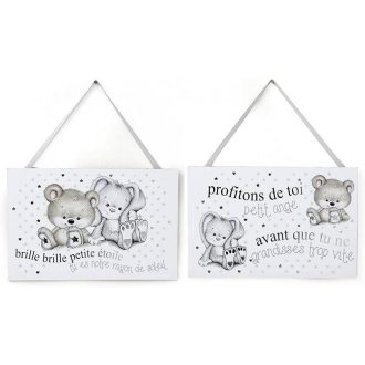   Baba Szobára Fiúk és Lányok Számára Ajtó- és Faljelzők, 2 darabos Csomag, Fa Anyagból Újracsomagolt termék