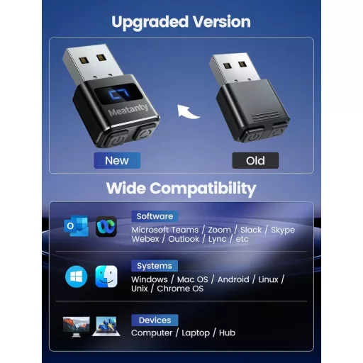meatanty USB Egérmozgató 3 Mód Digitális Kijelzővel és Védőtokkal
