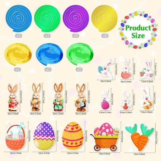 Veľkonočná Dekoračná Súprava: 2 Vlajky a 21 Visacích Špirál - Slávnostná Výzdoba