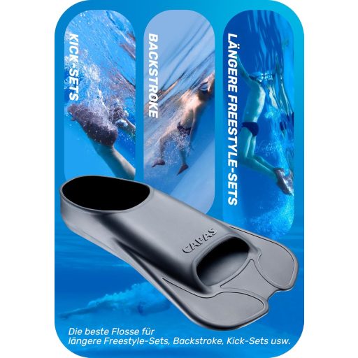 CAPAS Kratke Silikonske Peraje za Plivanje za Trening - Plave, Veličina M, Za Odrasle i Djecu