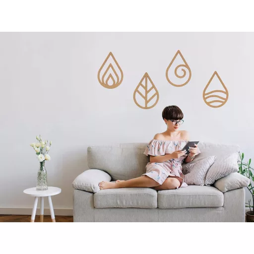 CONTRAXT Elements Mandala de Perete din Lemn, Decor Boem Vintage Zen pentru Meditație, Living, Dormitor