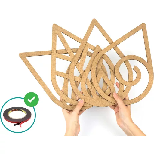 CONTRAXT Elements Mandala de Perete din Lemn, Decor Boem Vintage Zen pentru Meditație, Living, Dormitor