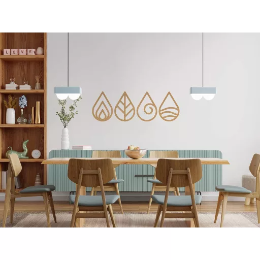 CONTRAXT Elements Mandala de Perete din Lemn, Decor Boem Vintage Zen pentru Meditație, Living, Dormitor