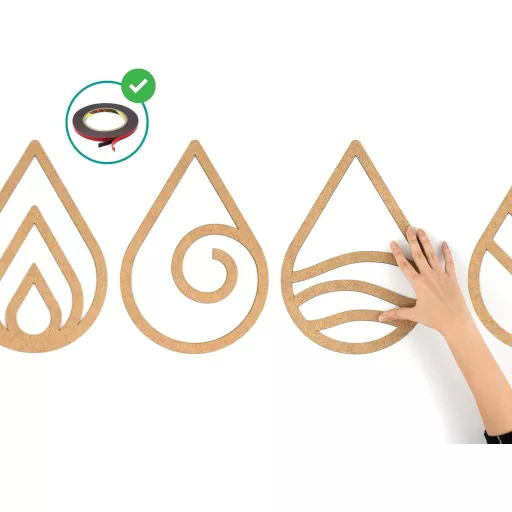 CONTRAXT Elements Mandala de Perete din Lemn, Decor Boem Vintage Zen pentru Meditație, Living, Dormitor