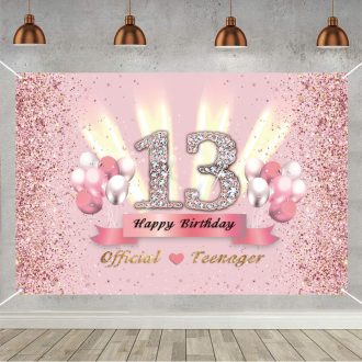   Dekorácia na 13. narodeniny pre dievčatá - Banner Oficiálne tínedžerka