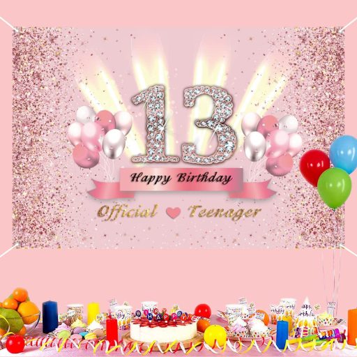 Dekorácia na 13. narodeniny pre dievčatá - Banner Oficiálne tínedžerka