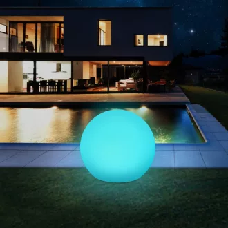   Lampă solară de grădină Lafhome, sferă 30 cm, rezistentă la apă IP67, RGB cu 9 moduri