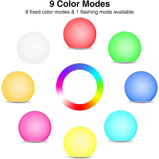 Lafhome napelemes kerti lámpa IP67 vízálló 30cm gömb 9 módú RGB
