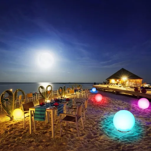 Lampă solară de grădină Lafhome, sferă 30 cm, rezistentă la apă IP67, RGB cu 9 moduri