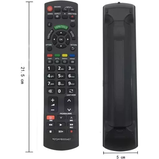 LFYSJTX Panasonic TV Távirányító N2QAYB000487 - Univerzális Csere Távirányító Televízióhoz, Programozás Nélkül, 10m Hatótáv, Fekete