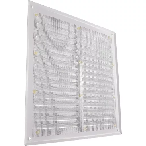 Vent Systems 29,5x29,5 cm fehér fém szellőzőrács rovarháló védelemmel
