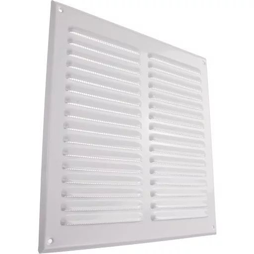 Grilaj de ventilație din metal alb Vent Systems 29,5x29,5 cm cu plasă împotriva insectelor