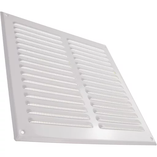 Vent Systems 29,5x29,5 cm fehér fém szellőzőrács rovarháló védelemmel