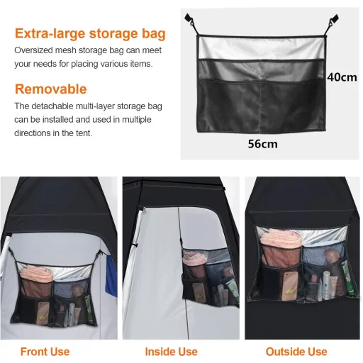 Cort Portabil Duș și Toaletă riggoo - Cort Pop-Up pentru Schimbat Haine, Camping, Plajă - Protecție UV 50+, Impermeabil, Cu Geantă, 120x120x195 cm