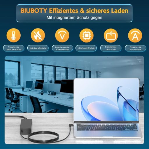 BIUBOTY 90W Laptop Töltő HP EliteBook, ProBook, Pavilion, Envy, Stream Sorozathoz - Univerzális Tápkábel 4.5x3.0mm Csatlakozóval