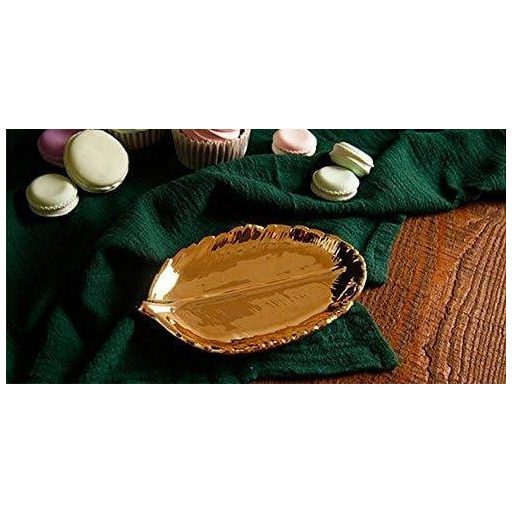 Zlatá miska na šperky pre ženy | Elegantný listový držiak na prstene a drobnosti | Darček, prebalený tovar