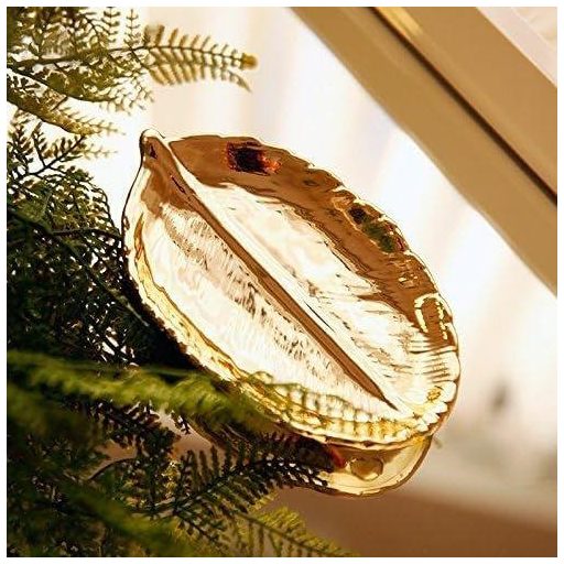 Zlatá miska na šperky pre ženy | Elegantný listový držiak na prstene a drobnosti | Darček, prebalený tovar