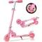 TENBOOM Összecsukható Gyerekroller 3 Éves Kortól, LED Kerekek, Magasságállítható - LED pink