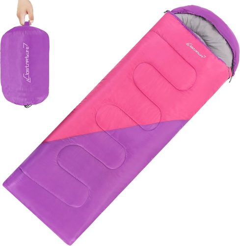 Clostnature Sac de dormit ușor pentru camping - 3 sezoane, impermeabil, pentru drumeții, 10-15°C, cu fermoar interconectabil, pentru adulți, 220x80cm