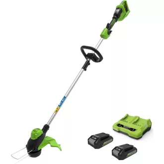   Greenworks 24V akkus fűnyíró 33cm vágásszélességgel, 2x2Ah akkuval és töltővel