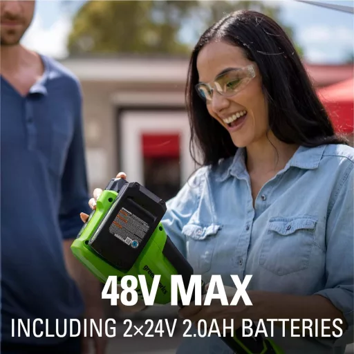 Greenworks 24V akkus fűnyíró 33cm vágásszélességgel, 2x2Ah akkuval és töltővel