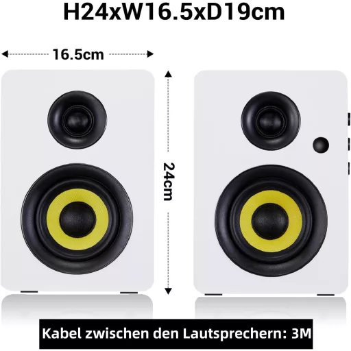 Aktívny regálový reproduktor Sanyun SW206 80W – štúdiový monitor a Hi-Fi režim, Bluetooth 5.0