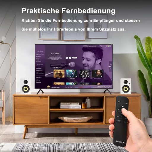 Aktívny regálový reproduktor Sanyun SW206 80W – štúdiový monitor a Hi-Fi režim, Bluetooth 5.0