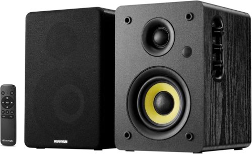 Sanyun SW206 80W Aktív Könyvespolc Hangfal, Kettős Üzemmód, 4" Stúdió Monitor és HiFi, Bluetooth 5.0, Optikai/Koaxiális/USB, Fekete