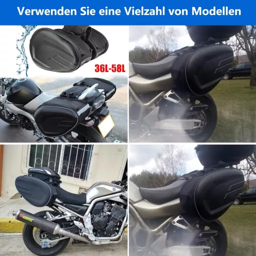 Abhpjuy Motorkerékpár Hátsó Nyereg Táska Vízálló Univerzális Sisak Tárolóval