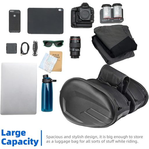 Abhpjuy Motorkerékpár Hátsó Nyereg Táska Vízálló Univerzális Sisak Tárolóval