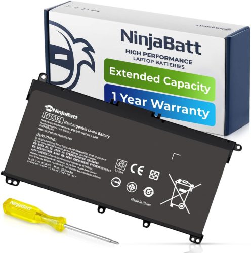 NinjaBatt HT03XL Laptop Akkumulátor HP Pavilion 15-cs 15-da 14-dk 14-cf Sorozathoz - 11.55V 3630mAh Csereakkumulátor 12 Hónap Garanciával