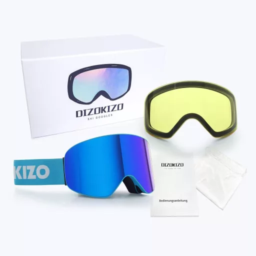 Dizokizo Síszemüveg Cserélhető Lencsével, Anti-Fog UV Védelem Férfiaknak Nőknek