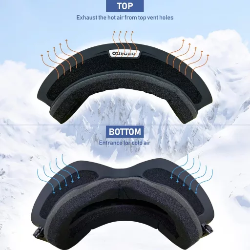 Ochelari de schi Dizokizo cu lentile interschimbabile, anti-ceață și protecție UV, pentru bărbați și femei