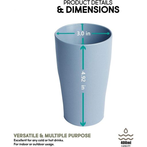 Sada 4 plastových pohárov s objemom 400 ml, vhodných do mikrovlnnej rúry a umývačky riadu