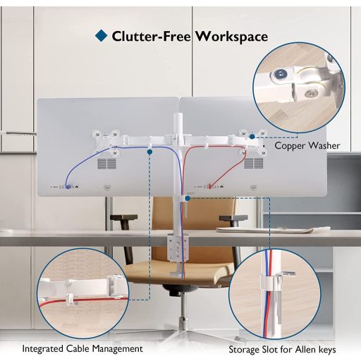BONTEC Dual Monitor Tartó 13-27 Hüvelykes LCD Kijelzőhöz, Ergonomikus Forgatható Monitortartó Kar