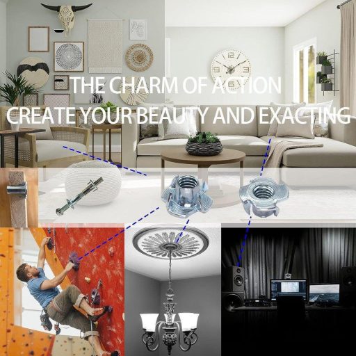 ATNSDPB 30ks M6 T-matica pre lezecké steny, drevené lezecké úchyty - 4-zubové, závitové, 10,5mm