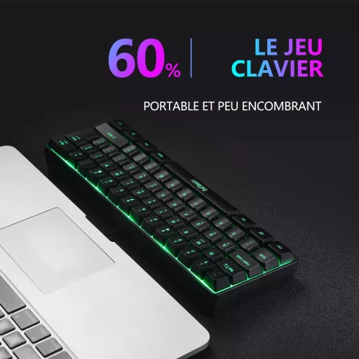RedThunder 60% AZERTY Gamer Billentyűzet Egér Szett RGB Háttérvilágítás