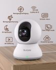 Blurams 360° beltéri WiFi biztonsági kamera 2K felbontással, éjjellátó, Alexa és Google kompatibilis