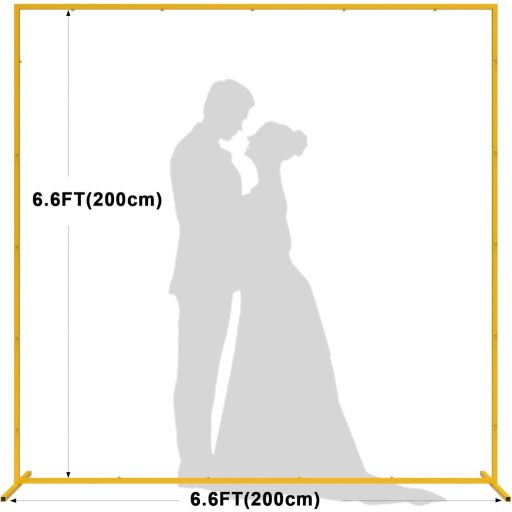 Wokceer 2.0m Arany Fém Esküvői Kapu Virágdekoráció Rendezvény Díszítés