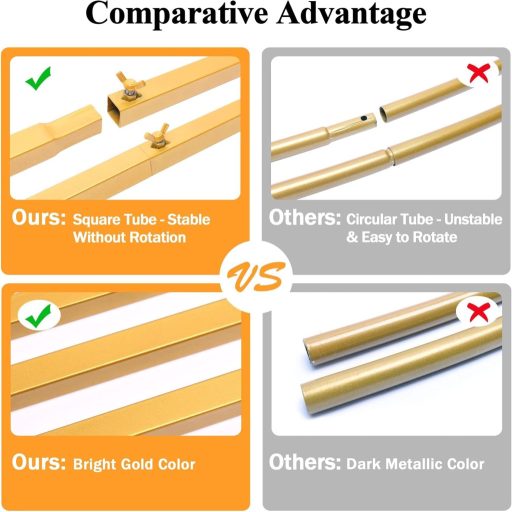 Wokceer 2.0m Arany Fém Esküvői Kapu Virágdekoráció Rendezvény Díszítés