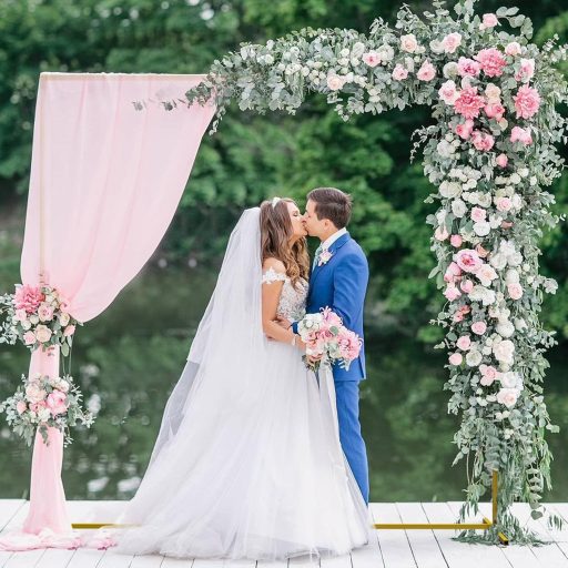 Wokceer 2.0m Arany Fém Esküvői Kapu Virágdekoráció Rendezvény Díszítés